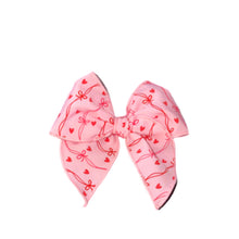 Load image into Gallery viewer, La La Love Valentine’s Serged Bows – Clip Hair Bows