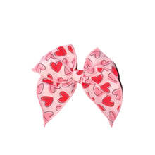 Load image into Gallery viewer, La La Love Valentine’s Serged Bows – Clip Hair Bows