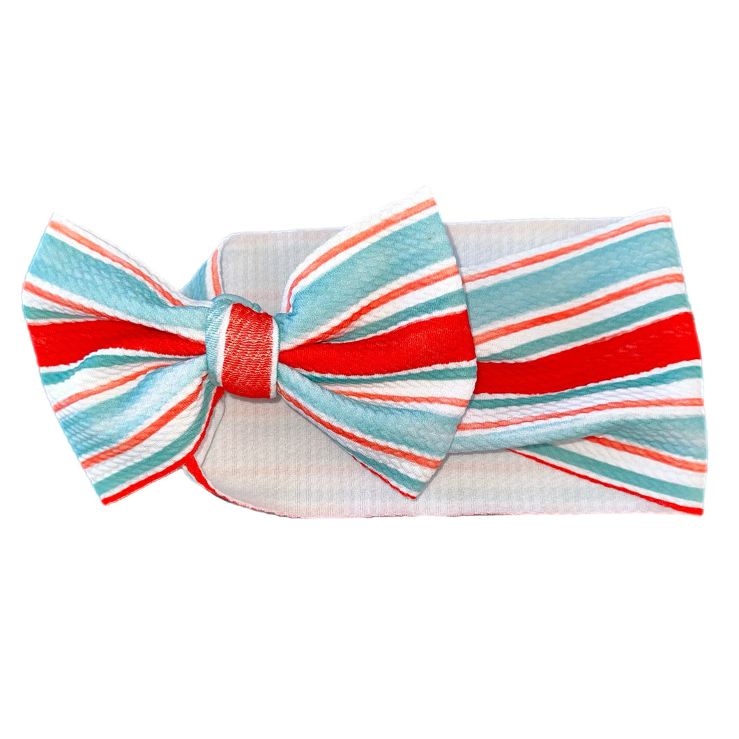 Christmas Stripes Bow