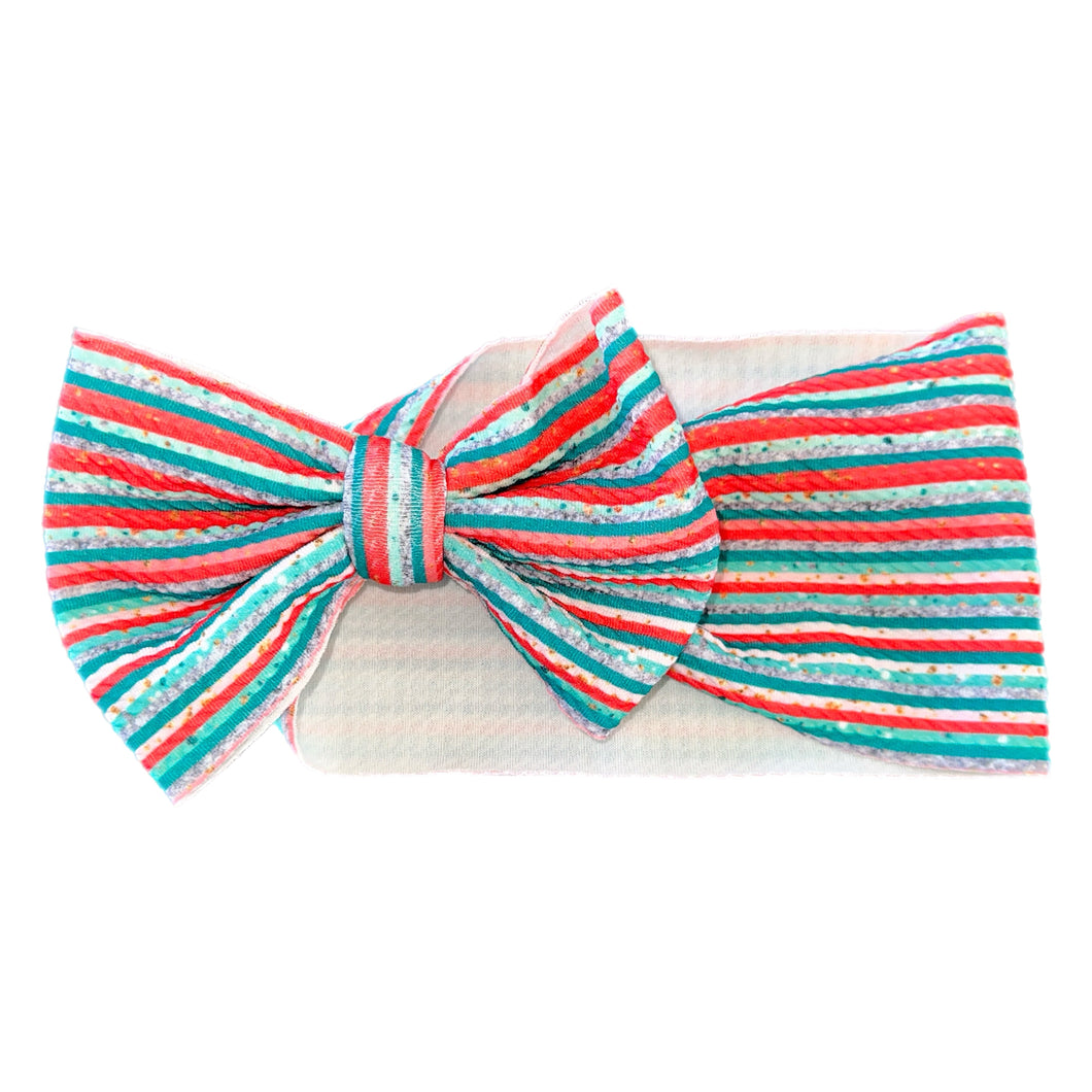 Christmas Glitter Stripe Bow