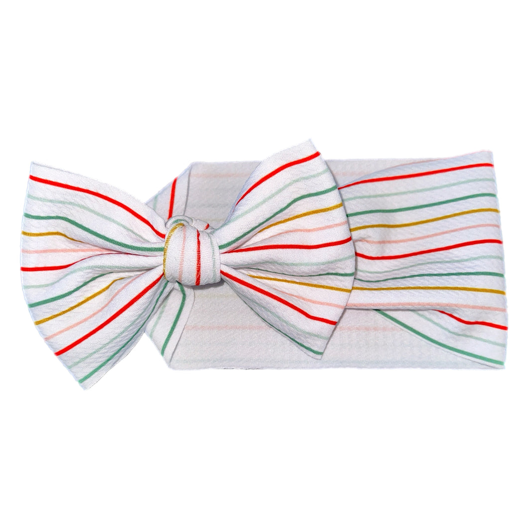 Christmas Stripes Thin Bow