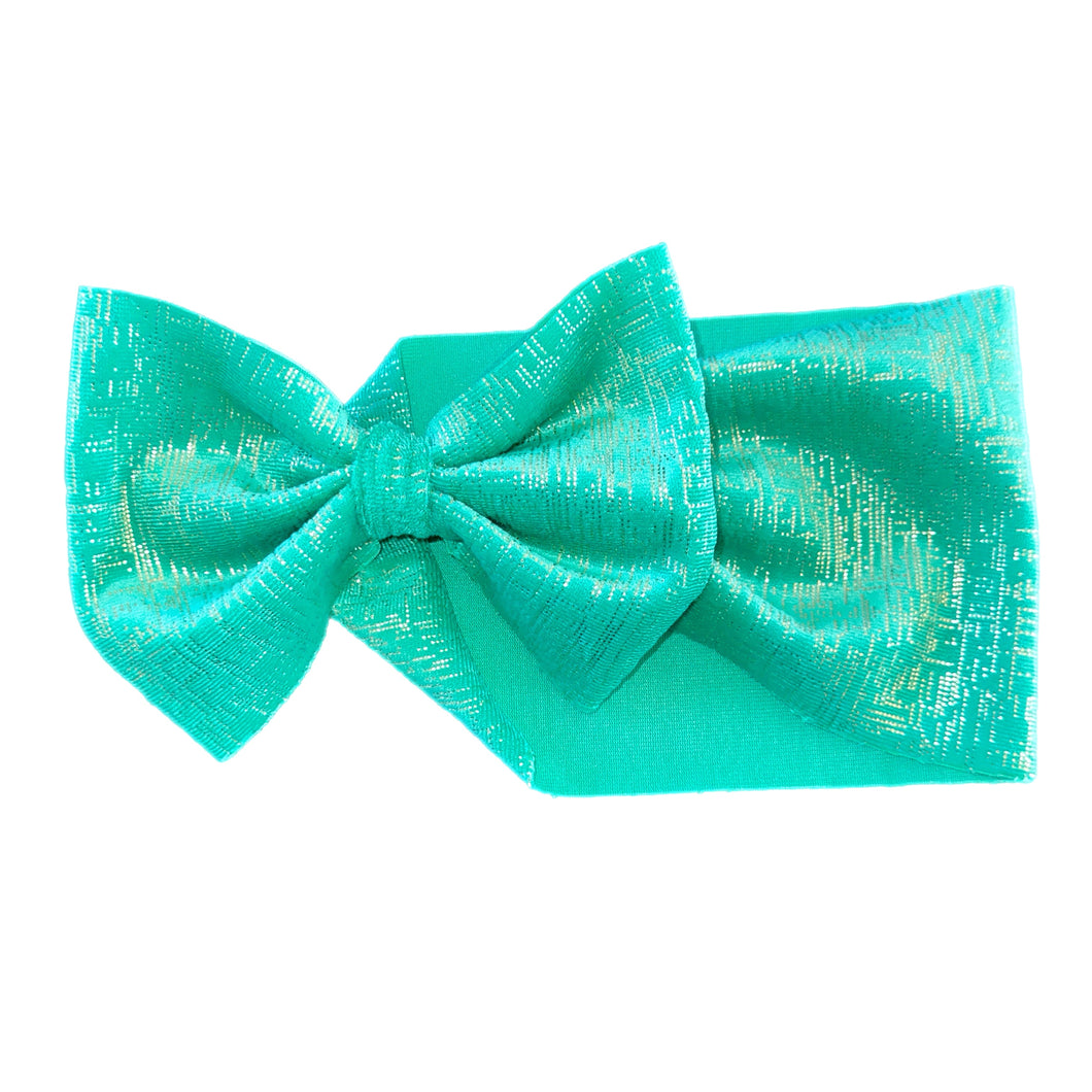 Holiday Green Velvet Bow