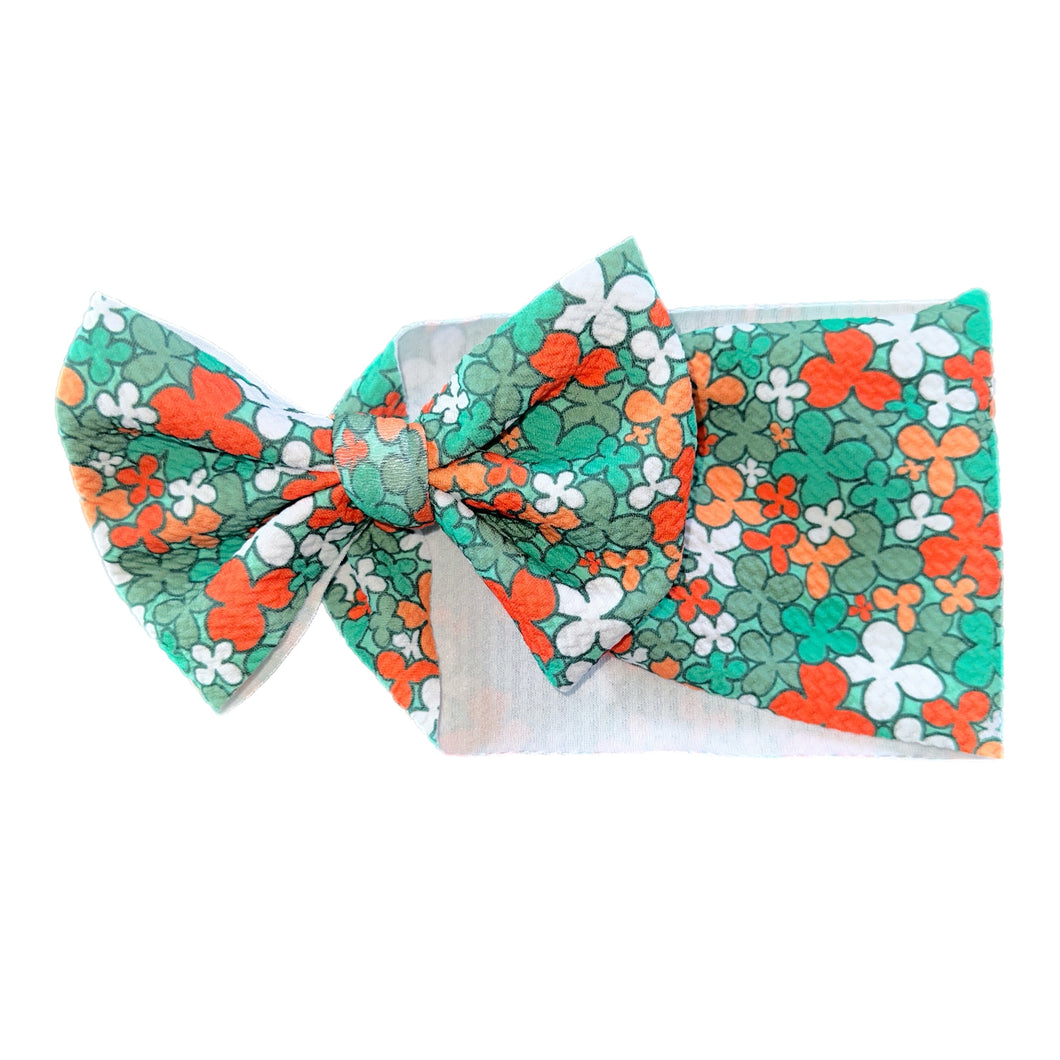 Lucky Colored Shamrocks Bow