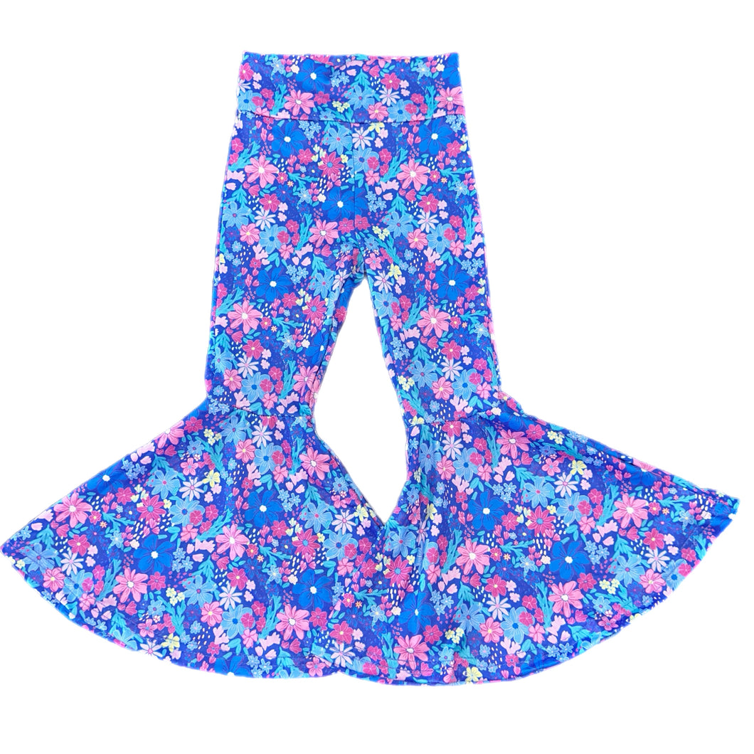 Summer Blue Floral Bellbottoms