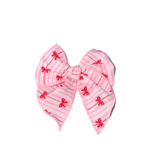 Load image into Gallery viewer, La La Love Valentine’s Serged Bows – Clip Hair Bows
