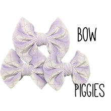 Load image into Gallery viewer, Velvet Argyle Lilac Bow
