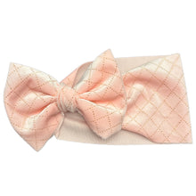 Load image into Gallery viewer, Velvet Argyle Baby Pink Bow
