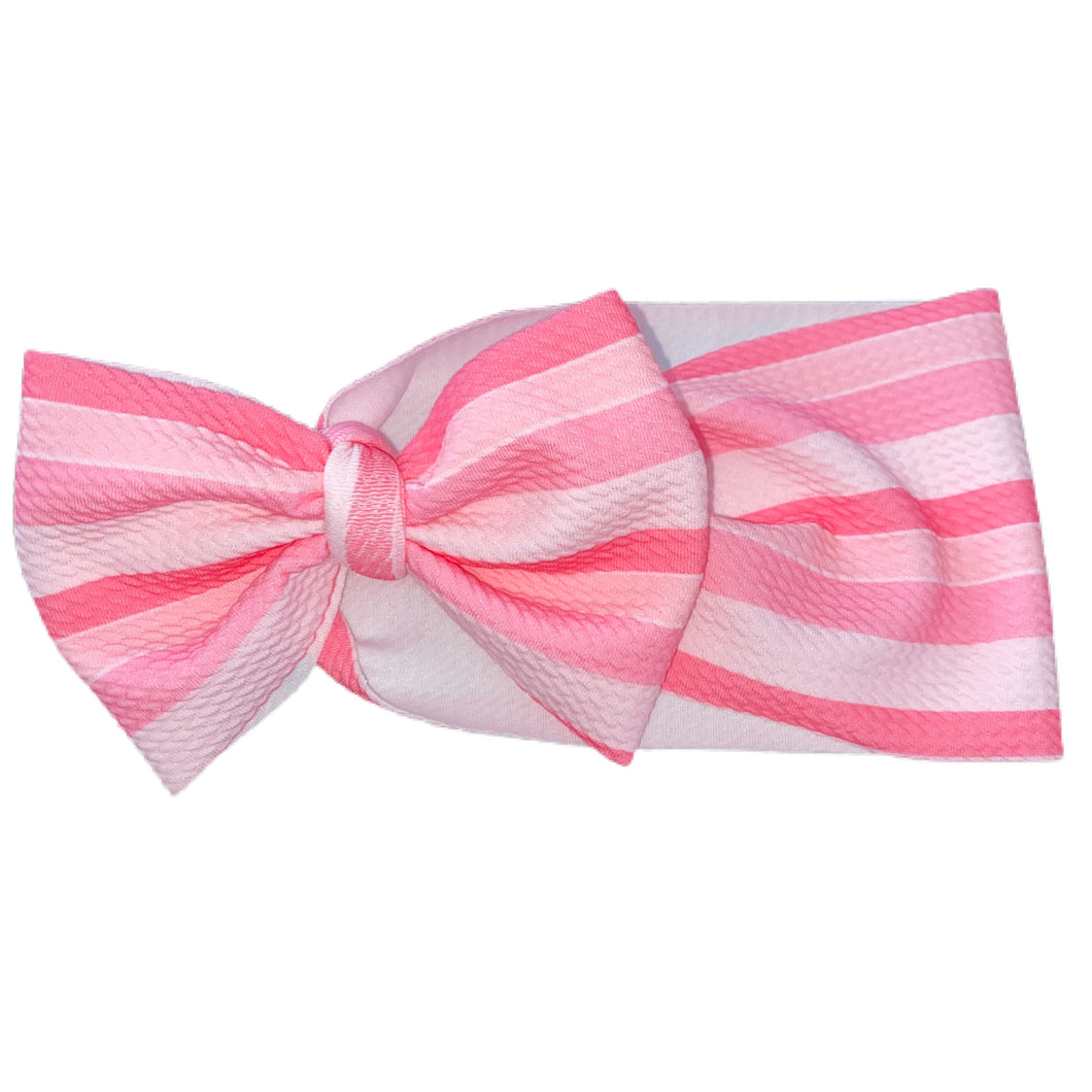 Pink Stripes Bow