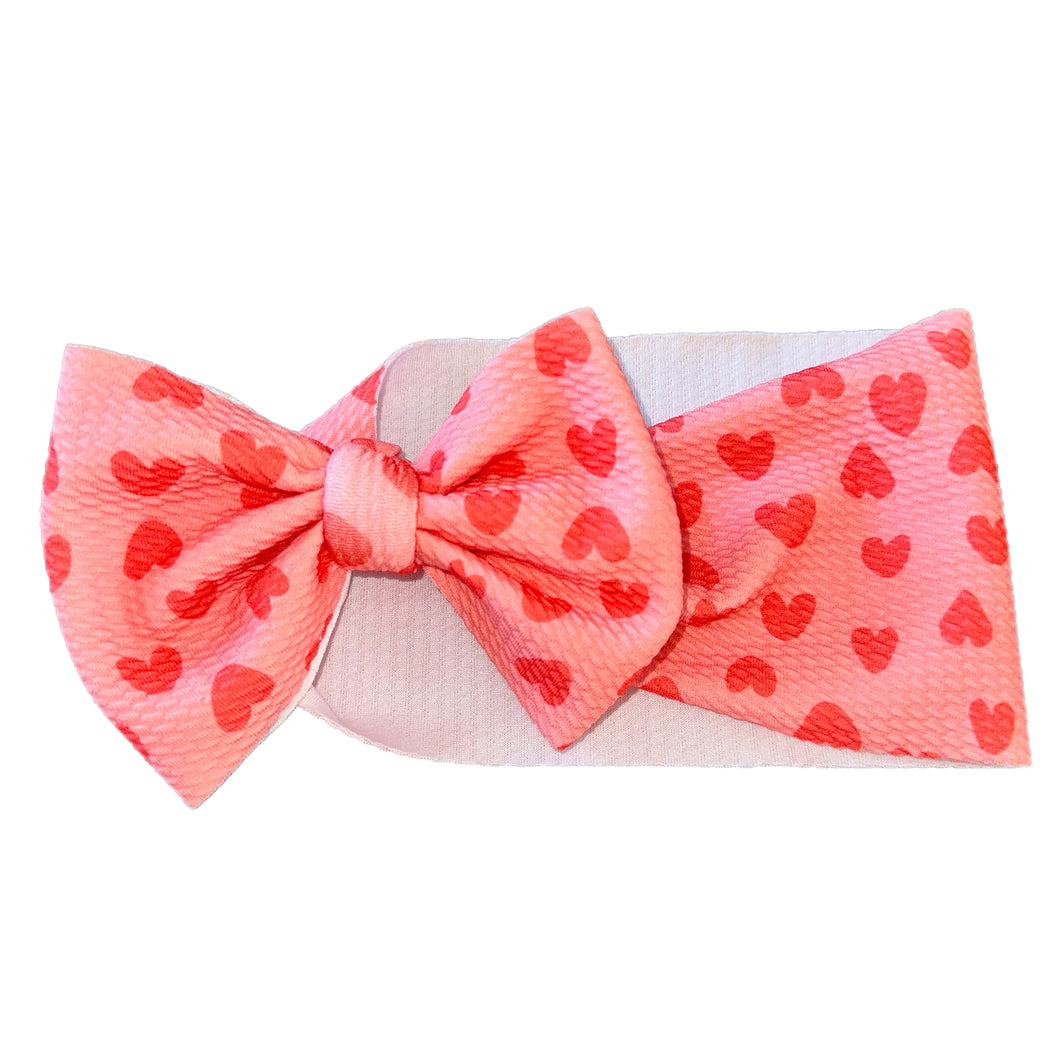 Love Pink & Red Hearts Bow